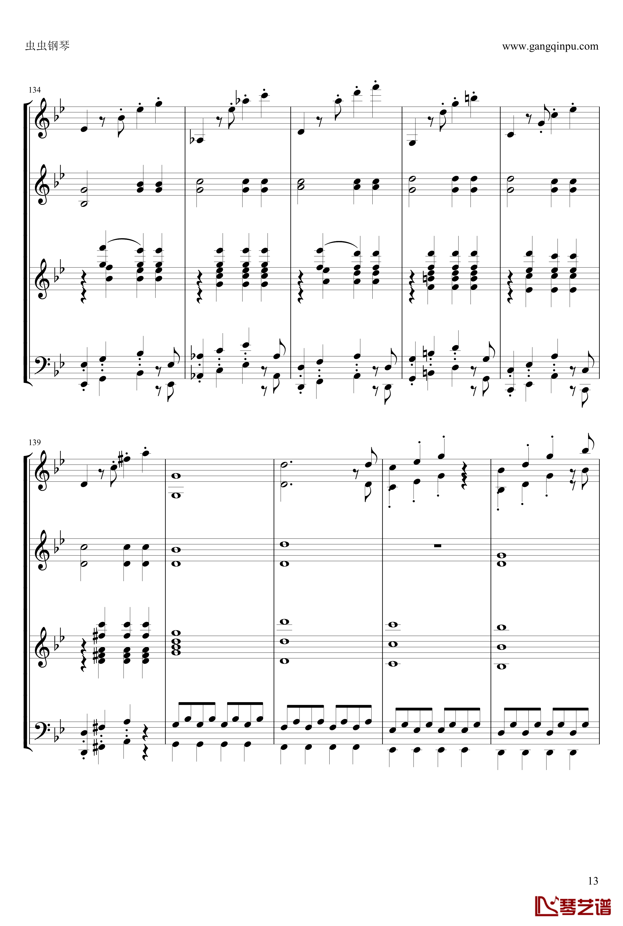 g小调第40交响曲第一乐章钢琴谱-莫扎特-电子琴总谱