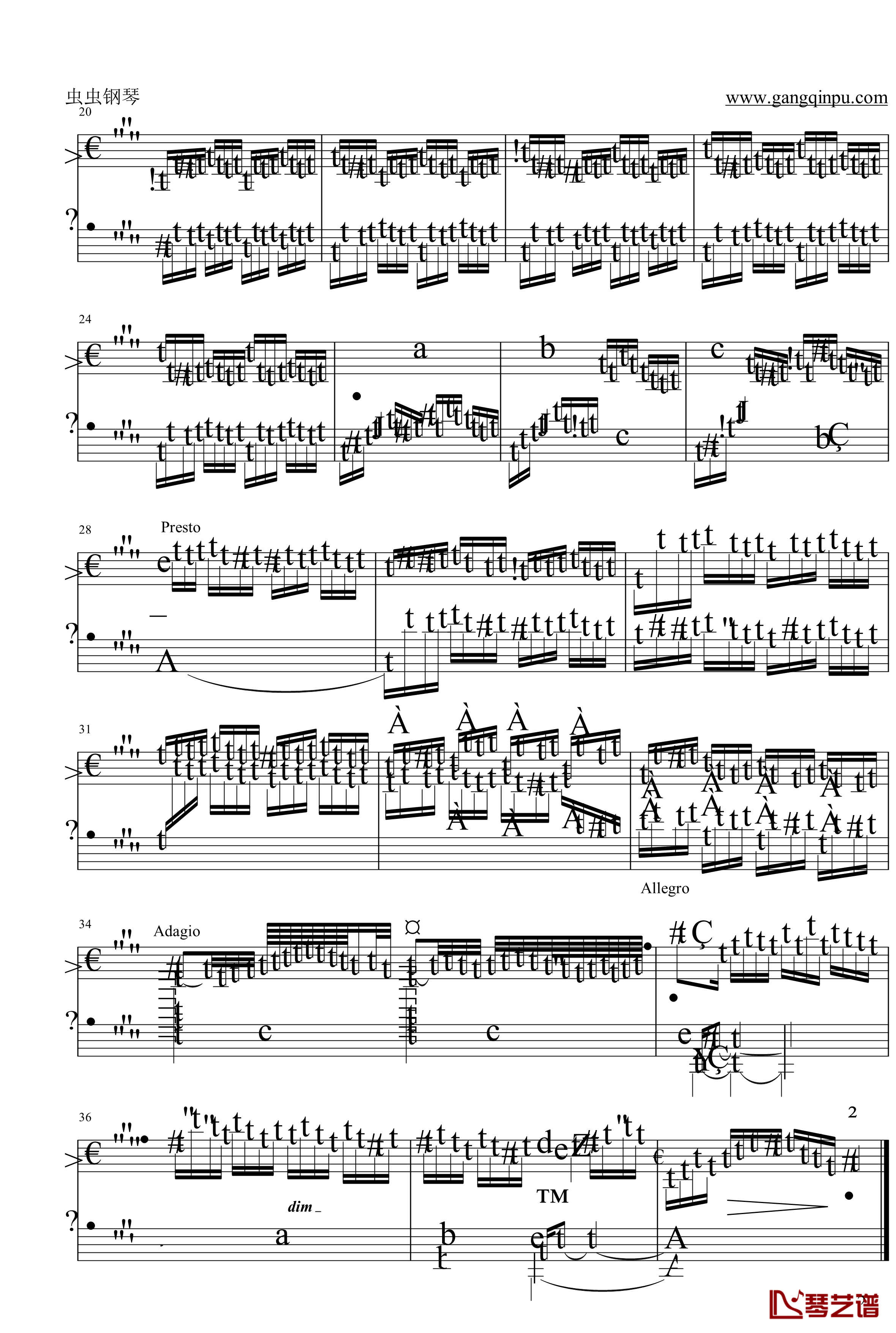 平均律 BWV847前奏曲钢琴谱-奥芬巴赫