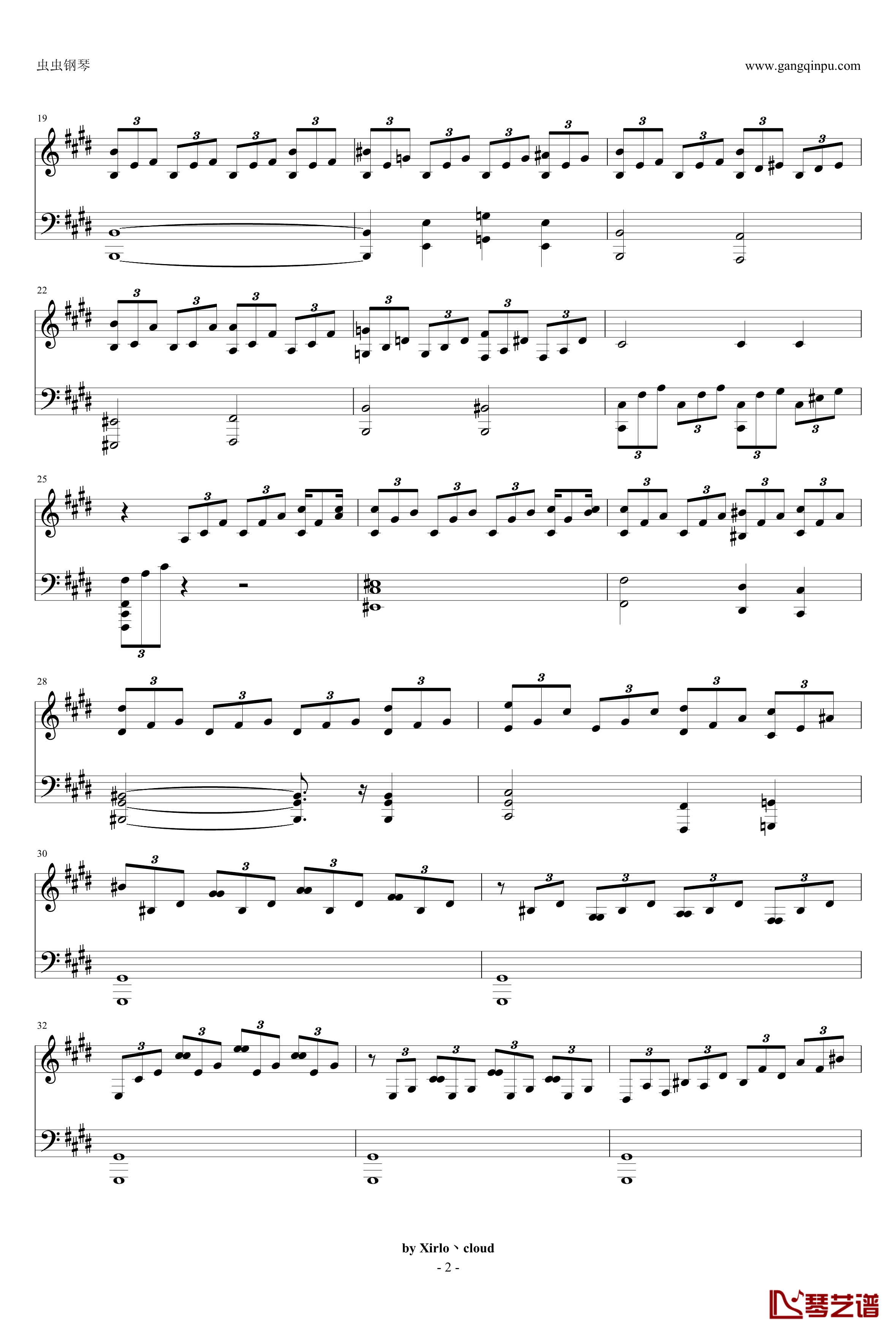 月光奏鸣曲钢琴谱-改编版-贝多芬-beethoven