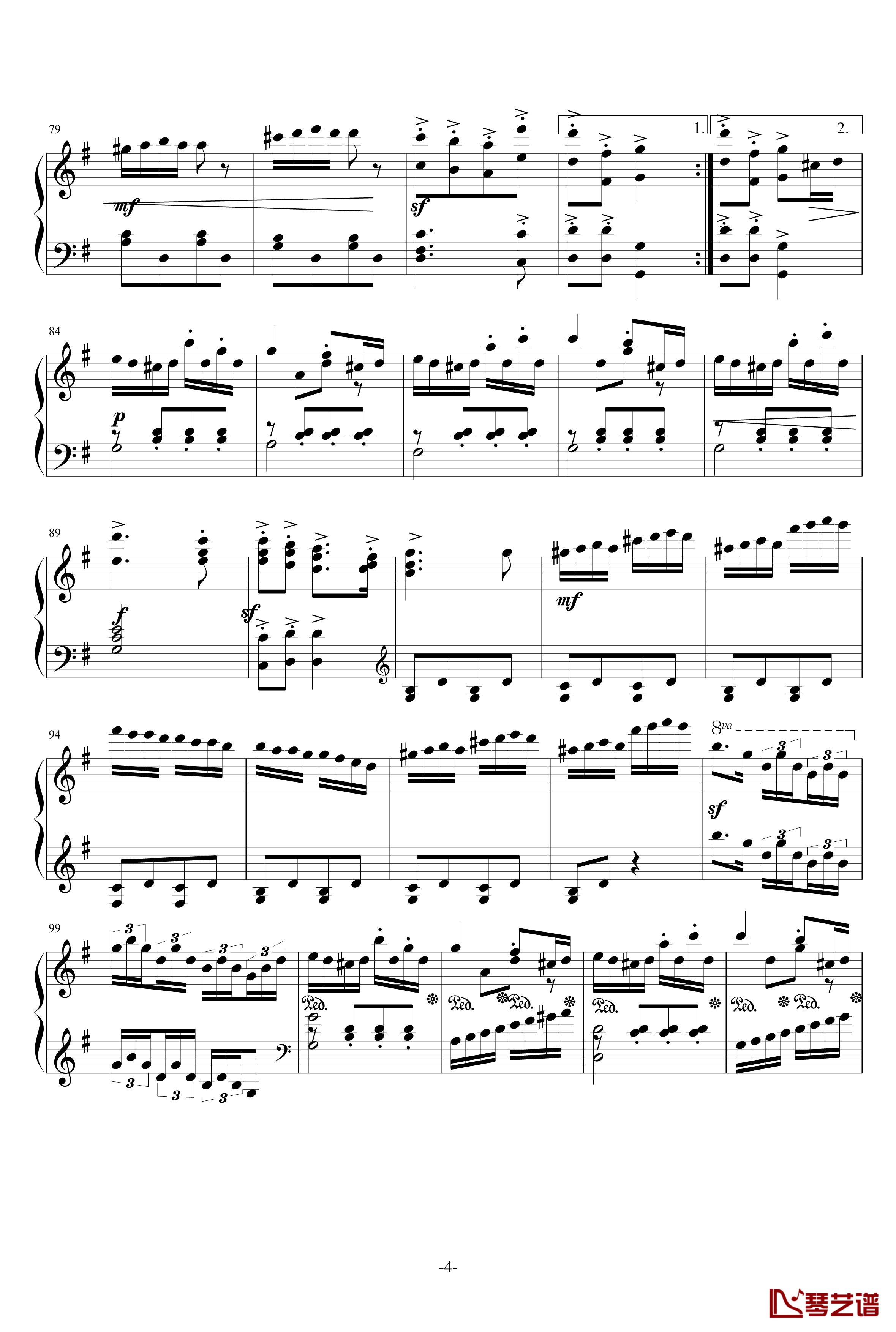 G大调小奏鸣曲第三乐章回旋曲钢琴谱-NO.3-灵动无痕
