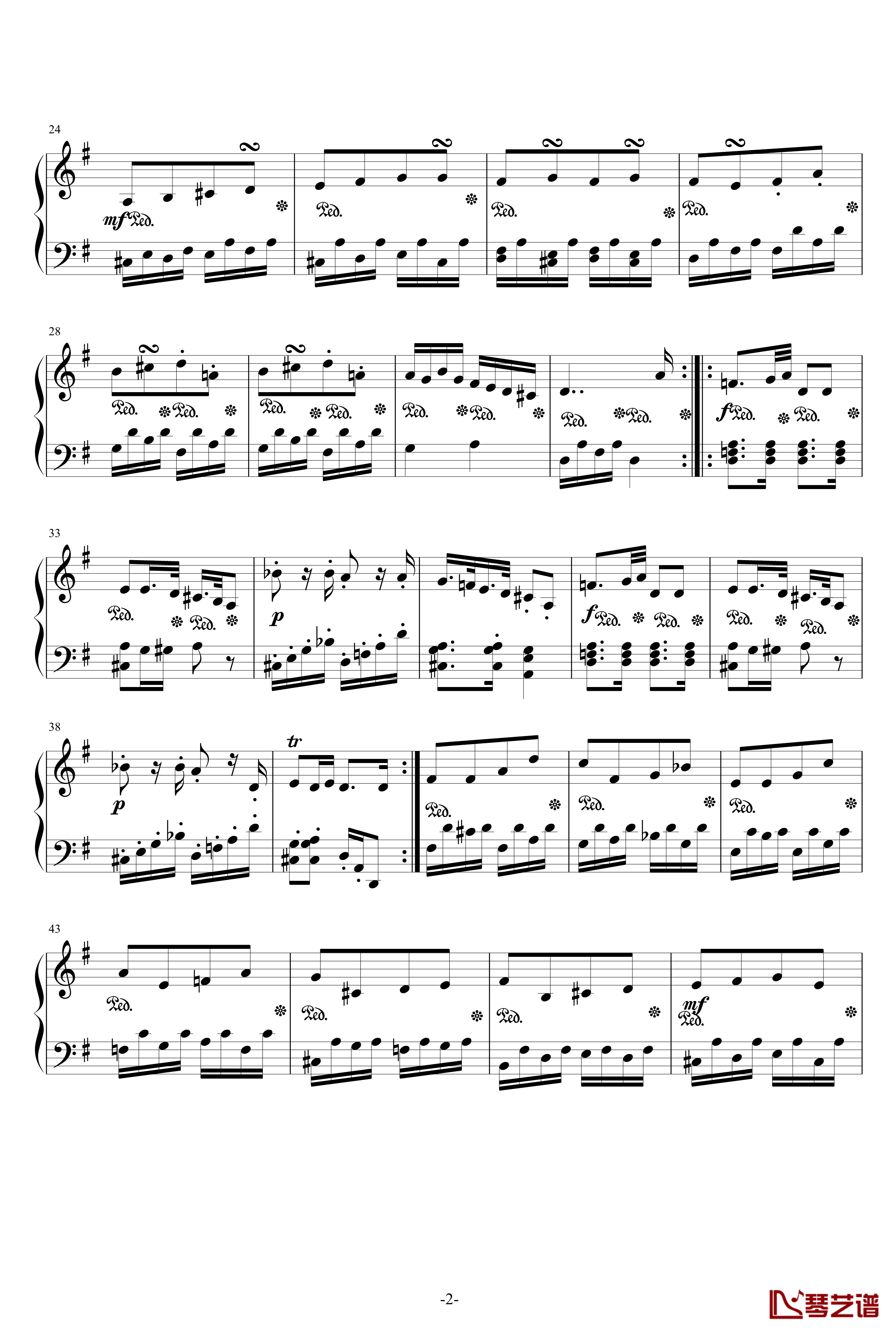 G大调小奏鸣曲第二乐章NO.3钢琴谱-灵动无痕