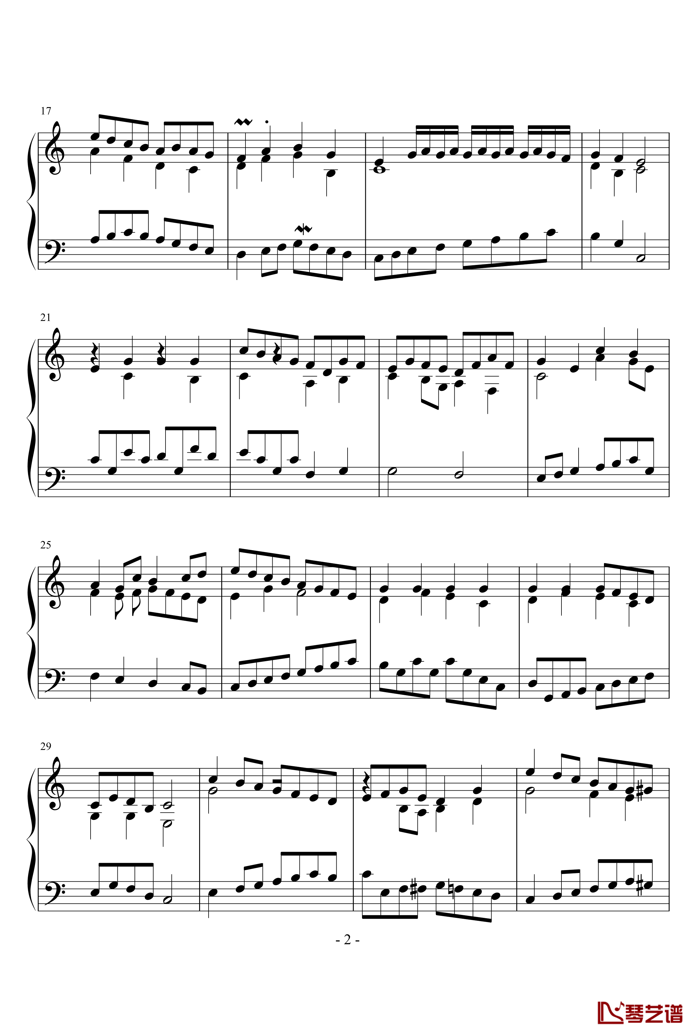 回归巴洛克 op.2钢琴谱-三部创意曲-千古留名