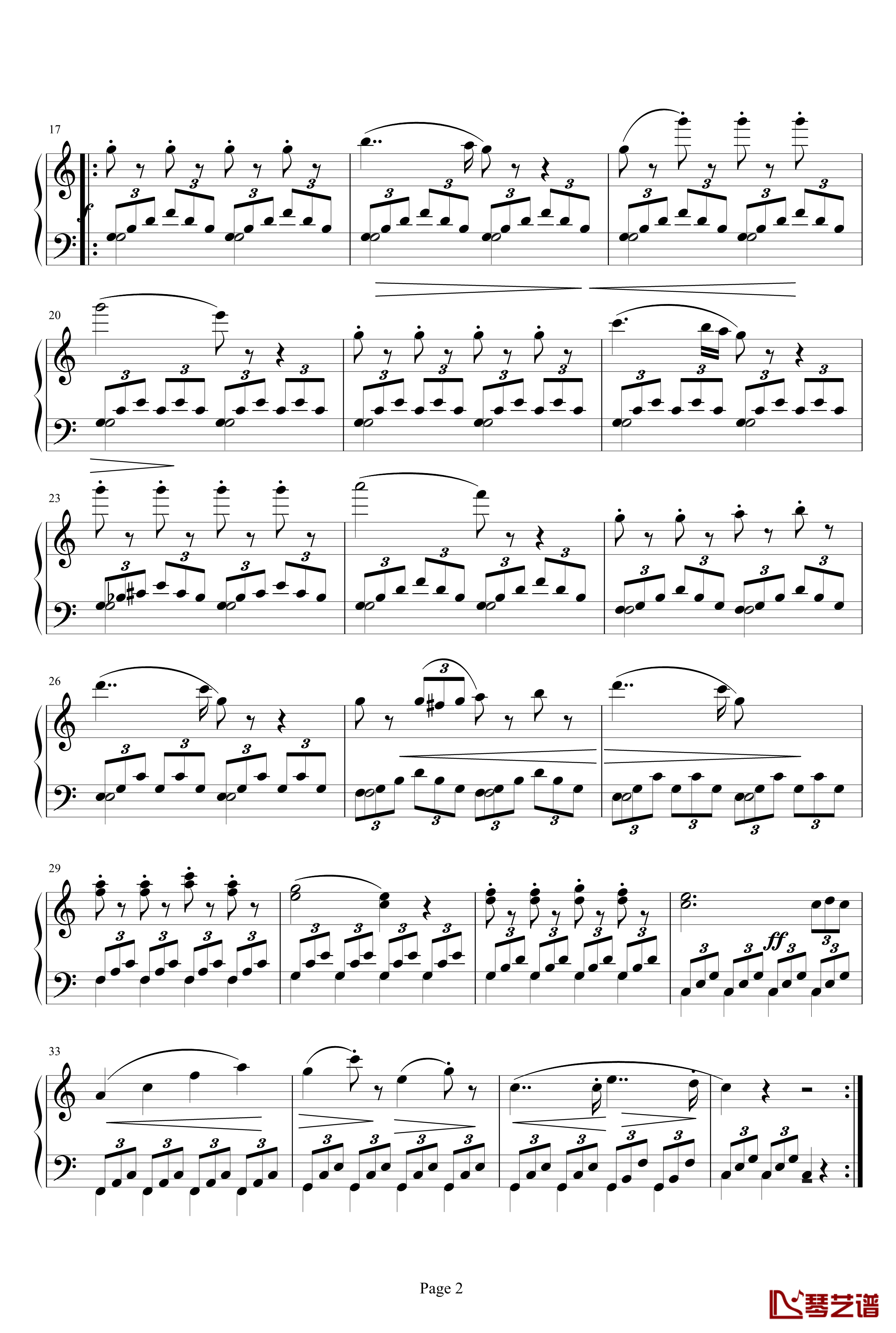 车尔尼849第二条钢琴谱-车尔尼Op.849 No.2-Czerny
