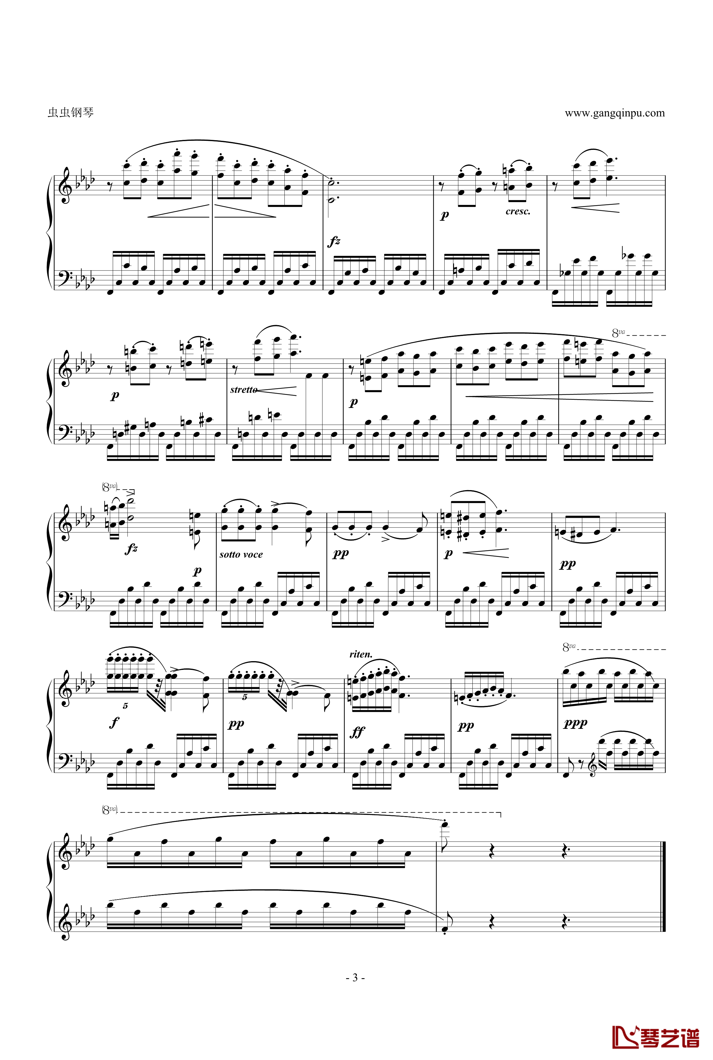 肖邦练习曲Etude OP.10 No.9钢琴谱-chopin