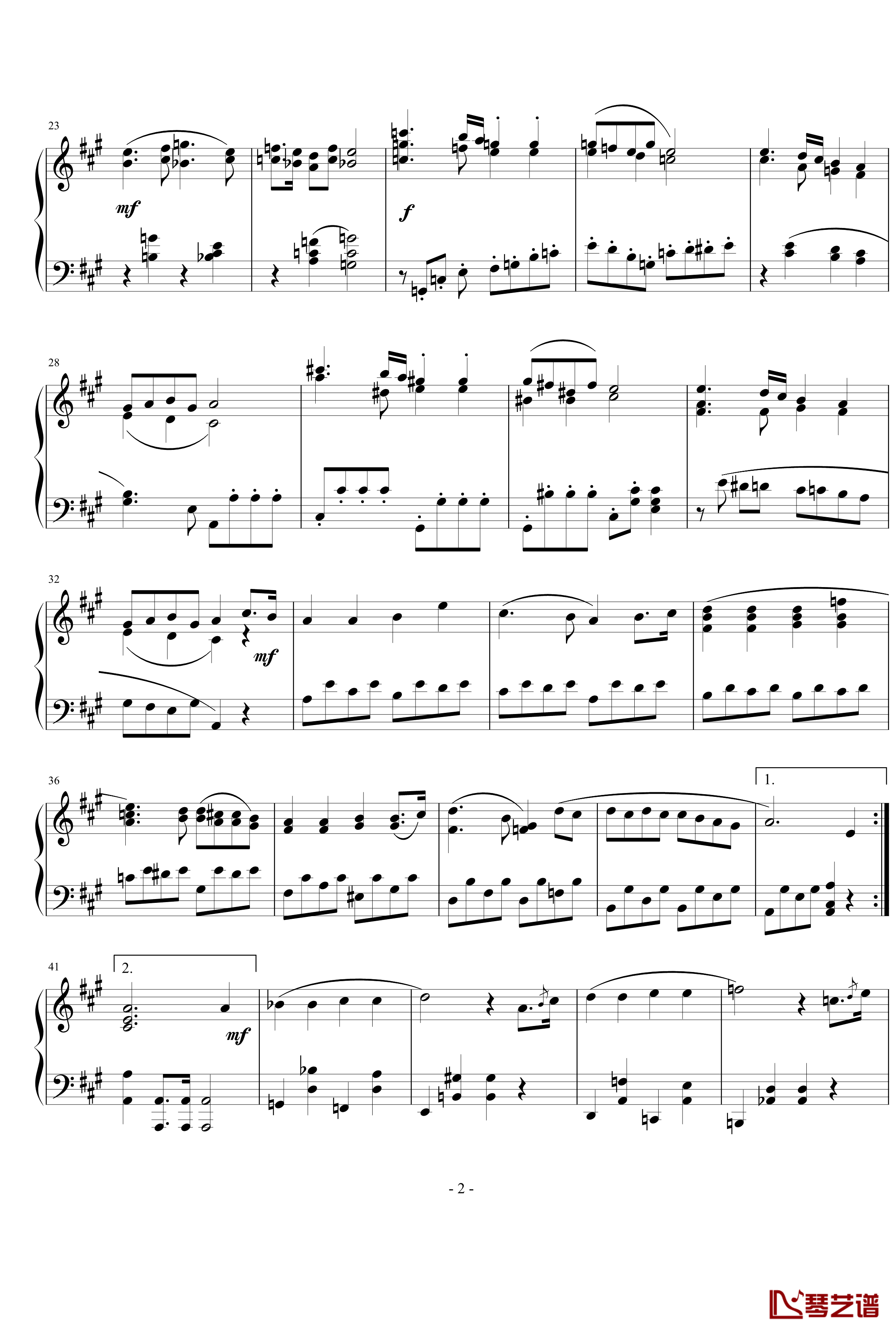A大调奏鸣曲第一乐章钢琴谱-清代皇帝