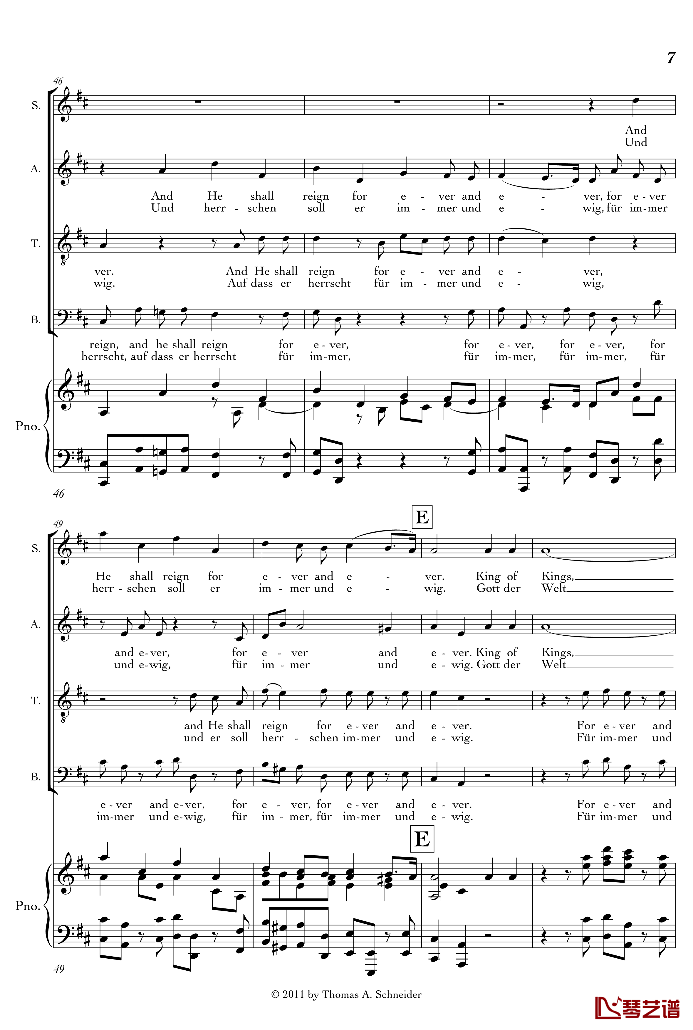 Halleluja钢琴谱-Handel
